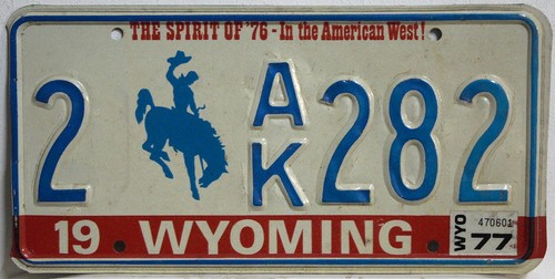 Wyoming nummernschild usa - wyoming,