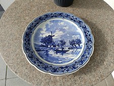 Delfter Porzellan Teller Motiv: Windmühle Holland Deko 30 CM