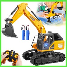 Ferngesteuerter Bagger mit LED-Licht RC Spielzeug Kinder ab 3 Jahre Geschenk