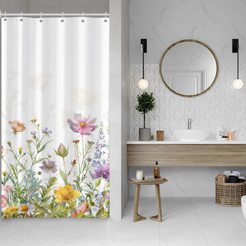 Blumen duschvorhang 90x180 - duschvorhang,