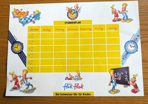Großer stundenplan flik - großer, "flik