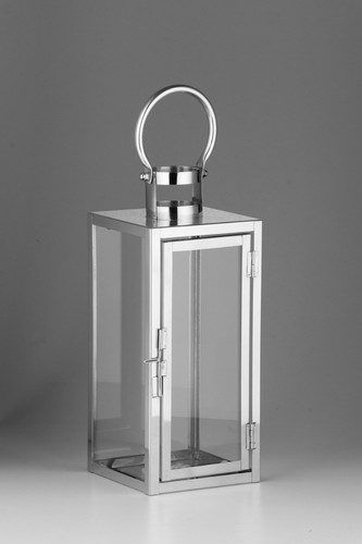 Laterne silber glas cm - glas,