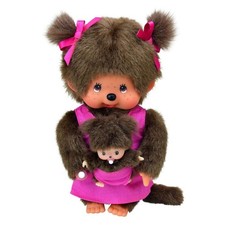 Monchhichi Plüschfigur Mutter mit Kind lila/braun 20cm - 236200