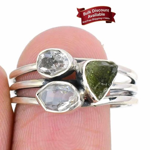 Ethno ring moldavit - moldavit, &