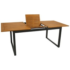 Gartentisch Ausziehtisch Gartenmöbel Tisch RIVELLO 150/200x90cm Alu Holz 2. WAHL