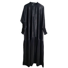 Muslim Black Satin Abaya
