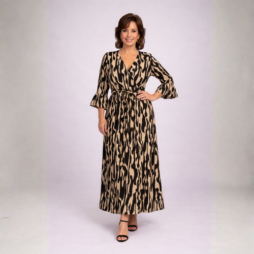 Damen kleid geo print - kleid,