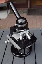 Zeiss Opton Mikroskop Monokular im Mahagoni Kasten