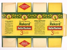 Verpackung " Schram´s Rekord Haferflocken " Maße 19 x 25 cm, ungebrauchtes Firme