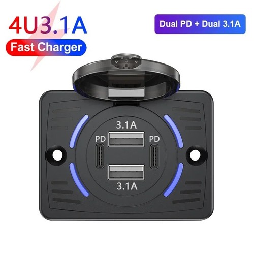 12v dual usb c car - 12v, pd