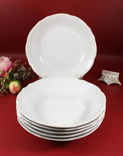 Winterling Röslau Bavaria - 6 Stück Suppenteller / Salatteller weiß Ø 19 cm.