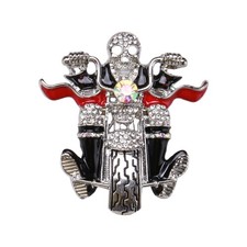 Halloween Brosche Schädel reiten einen Motorradstil Bestone Halloween Ornament