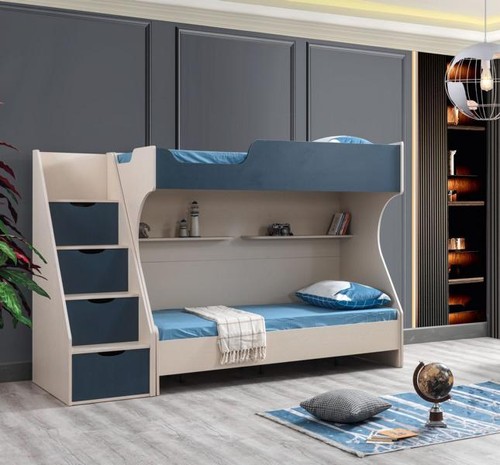 Blaues kinderbett aus holz - blaues,
