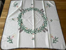 Weihnachtstischdecke DDR BW handbestickt Zapfen