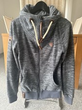 Naketano Hoodie, Sweatjacke Damen, Blau/Grau/Weiß Meliert, Größe S