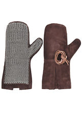 ULFBERTH Kettenfäustlinge Kettenhandschuhe ID 6mm Schaukampf, braunes Leder