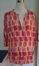 Damen Bluse Schlupfbluse  Gr 44  mehrfarbig Milano 3/4 Arm
