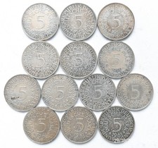 13 x 5 Deutsche Mark DM Silberadler Münze - 1958 + 1959 + 1960 + 1961 F+G+J+D