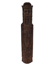 Antik große Holz Figur mit