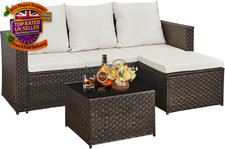 3-teiliges Rattan Gartenmöbel