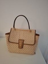 Elegante Basttasche von Gianni Chiarini. Rot gefüttert, mit Schultergurt. Neu 