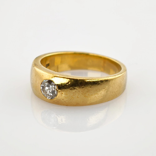 Goldring mit diamant schlicht - diamant,
