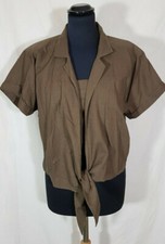 BRAUNE DAMENBLUSE, TWO IN ONE, BLUSEN-SHIRT, SHIRT, TWIN SET, ELEGANT, GR 38