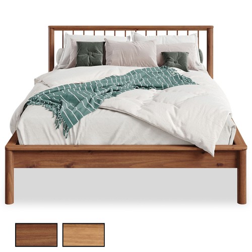 Bett doppelbett aus massivholz - bett,