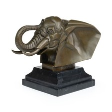 Bronzeskulptur elefantenkopf - bronzeskulptur,
