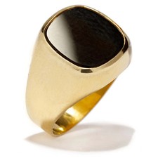 Siegelring 585er Gelbgold 14K 1 Onyx Ringgröße 65 Gewicht 7,06g