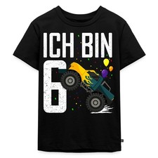 Ich Bin 6. Monster Truck Kinder Premium Bio T-Shirt