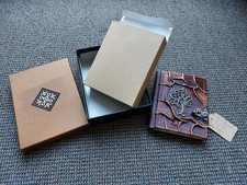 Blanko Notizbuch Echtledereinband mit verschluss in OVP neu Din A5 15 mal 12 cm