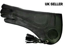 Neu Falknerei Adler & Eulen Handschuhe,4 Schichten Pure Nubuk Leder 40.6cm Black