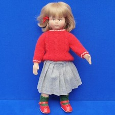 BLONDE STOFFPUPPE HANDARBEIT WALDORFART GLOREX GESICHT 43 CM DOLL