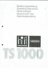 Grundig  Bedienungsanleitung user manual owners   für TS 1000 hifi deutsch Copy