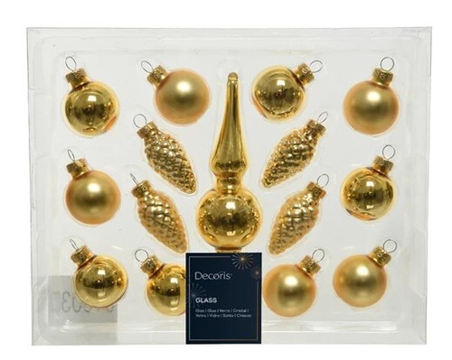 Christbaumkugeln set gold - christbaumkugeln,