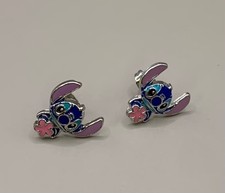 Stitch Ohrringe mit rosa Blume