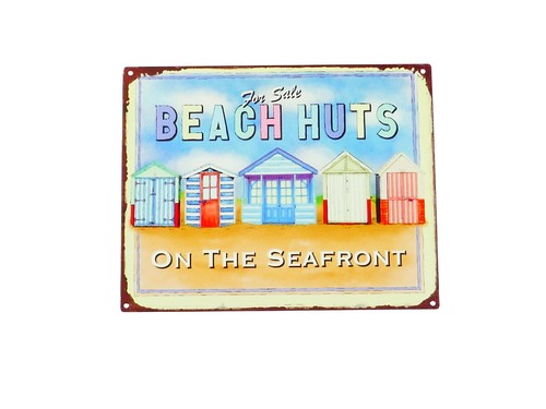 Blechschild beach huts - blechschild, "beach