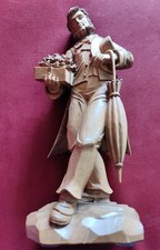 ältere Holzfigur Naturbelassen aus Italienischer Holzschnitzerei Top Gearbeitet 