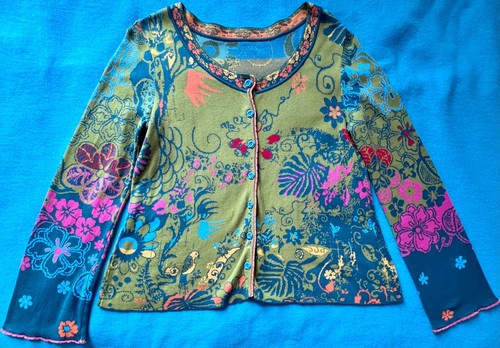 Ivko strickjacke grün blumen - strickjacke,