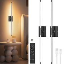 LED Wandlampe mit Fernbedienung 80 cm Wiederaufladbar Innen Dimmbar Wandleuchten