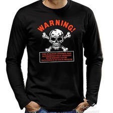 *4154 LS Biker Shirt Longsleeve Totenkopf warning Skull Motorcycle Rocker