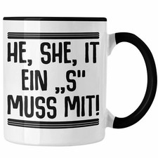 Trendation - Englischlehrer Tasse Geschenk He She It Englischlehrerin Geschenkid