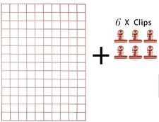 XXL Wandgitter für Fotos - 53,3 x 73,1 cm * Rose Gold * Deko Organizer + 6 Clips