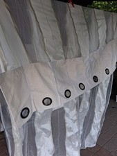 Store fensterfertig, Heine, Metallösen, zarte Streifen, creme