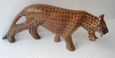 Leopard Holz Figur Afrika Gr