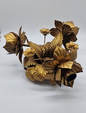 Florale | Vintage - Leuchte  | patiniertem goldfarbenem Metall | Italien | 1966