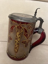 Seltener  Böhmen Glaskrug / Karaffe 19. Jhd.  mit Abriss