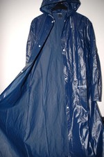 TOP  Vintage Butterweich PVC Regenmantel + Kapuze Regen Mantel Jacke 54/Large