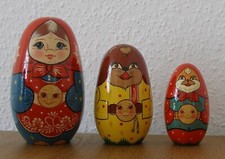Russische Matrjoschka. Babuschka. Märchen-Matroschka "Der Kloss"! 3 Holz-Puppen!